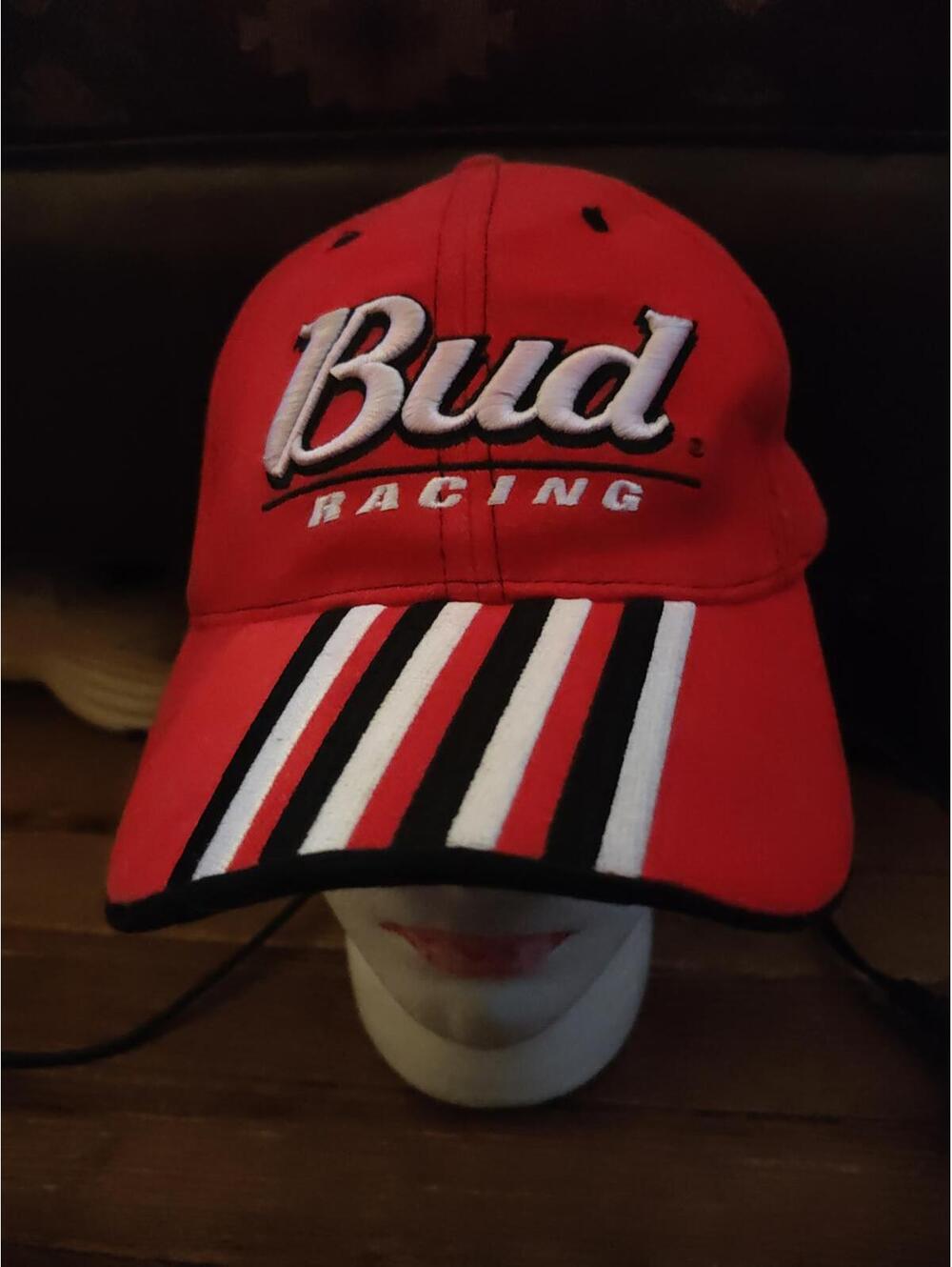 Anheuser-Busch Bud Racing NASCAR 2002 Men's OS hat w stripes